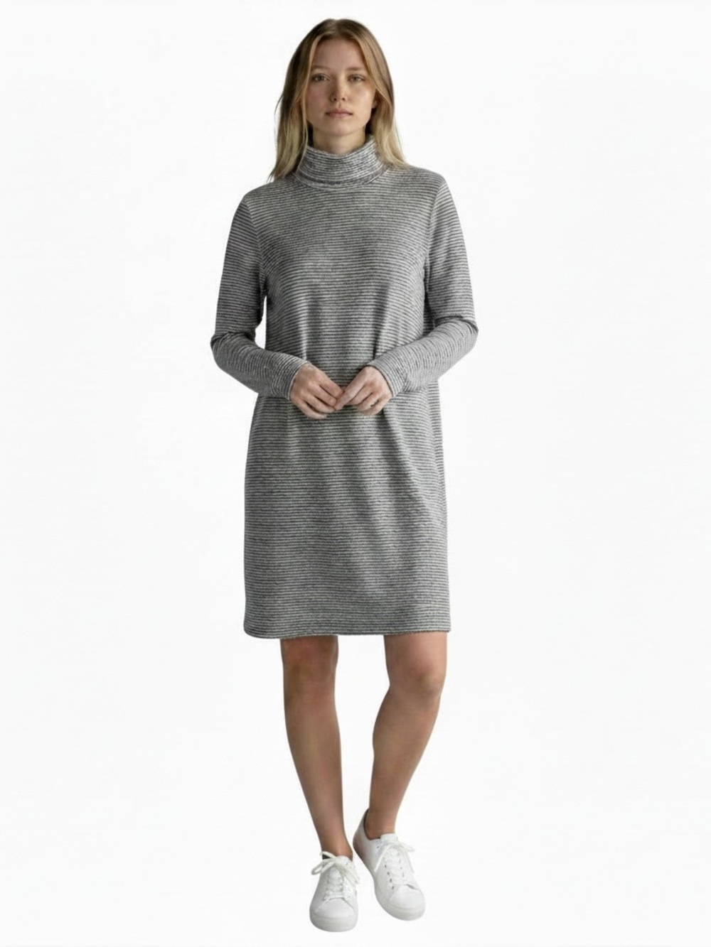 Lou & Grey Striped Turtleneck Sweater Dress Size XL – Very Good Condition